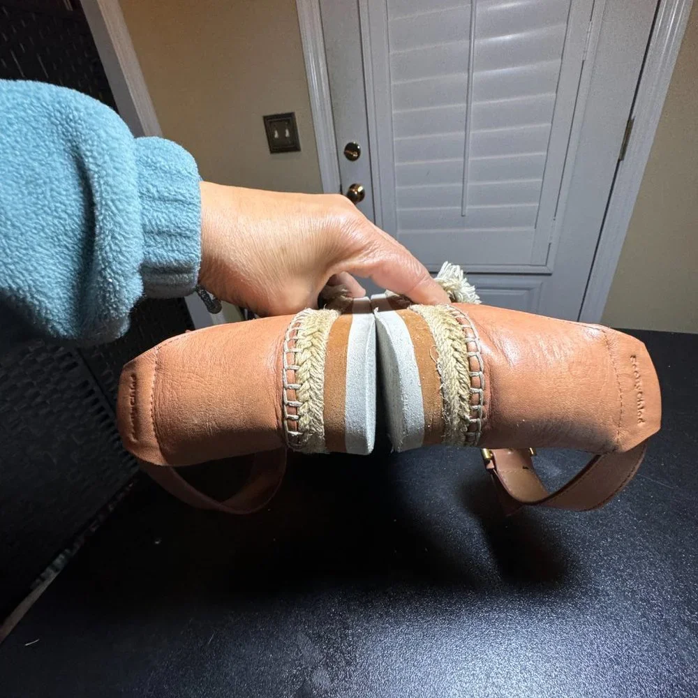 See by Chloe Glyn Espadrille sandal size 39 with fringed canvas and calfskin